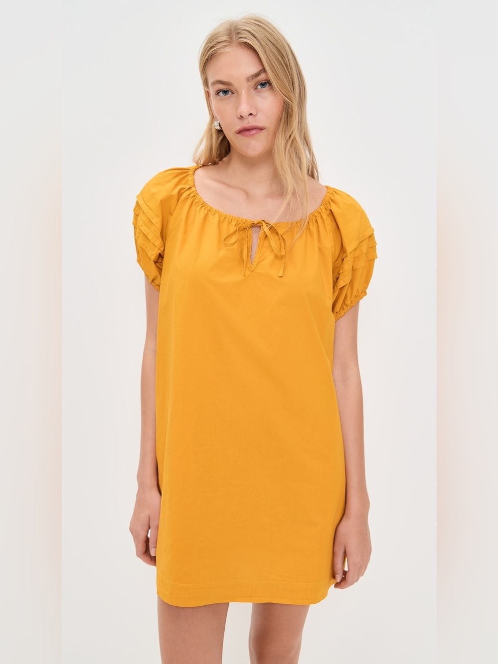 Alex Mill Rose Dress In Cotton Poplin In Golden Yellow Size Medium